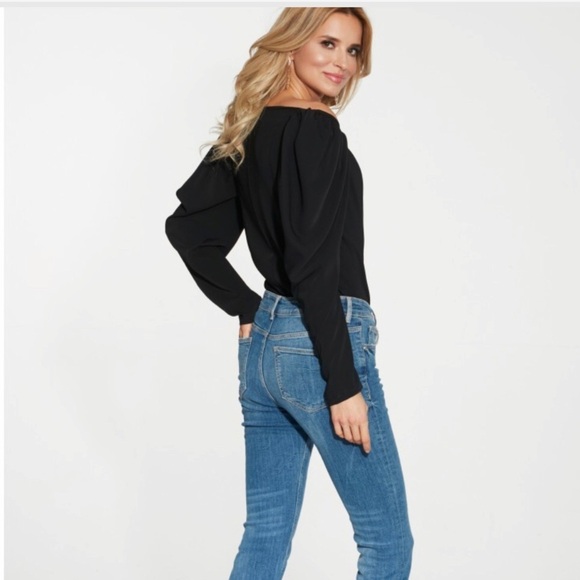 Maare Clothing Black Puff Long Sleeve Top Sz XS - Picture 2 of 6